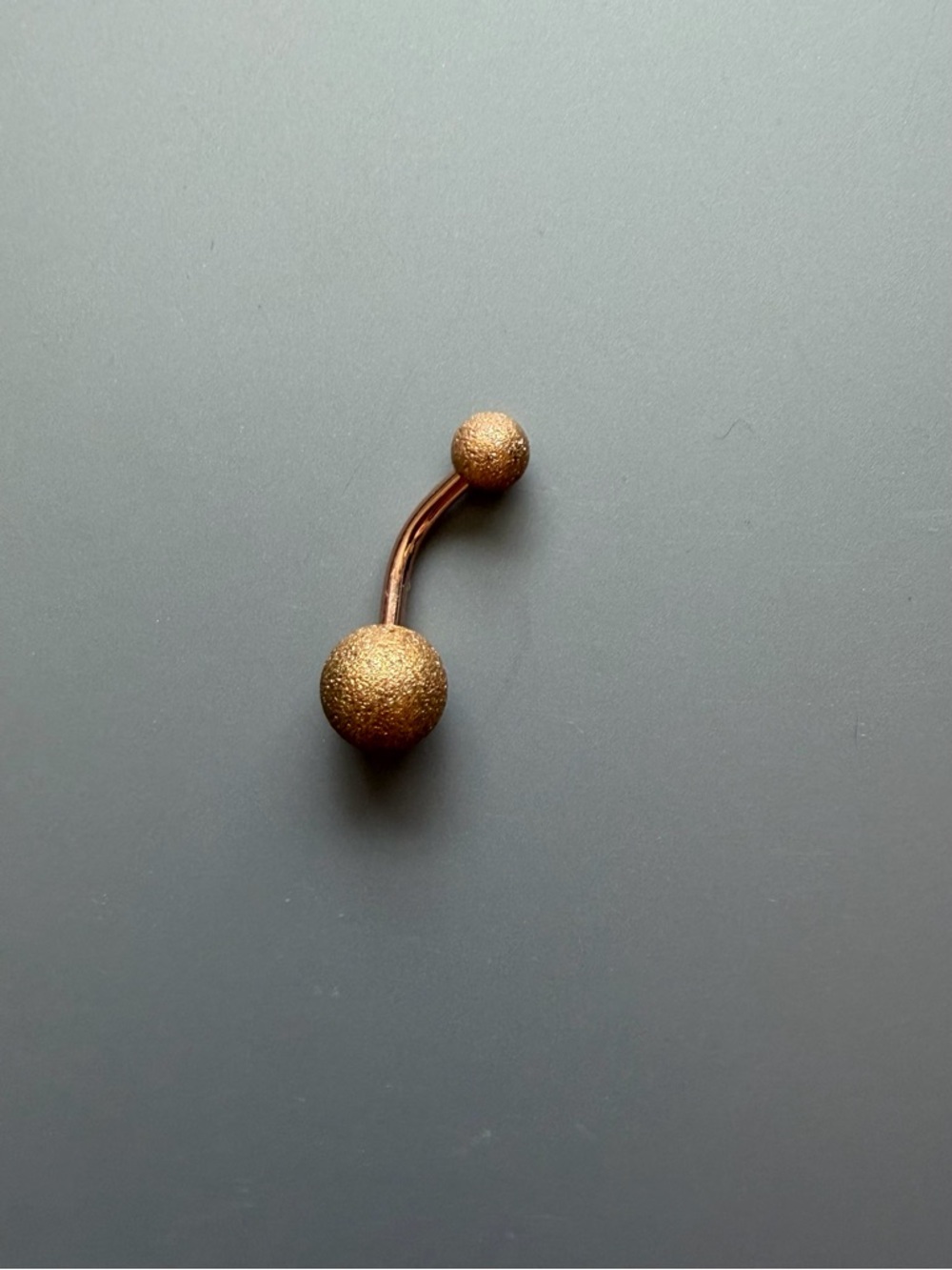 Gold Textured Curved Barbell Belly Ring